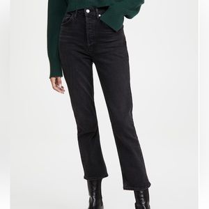 Agolde Riley Crop Panoramic Black Wash 27